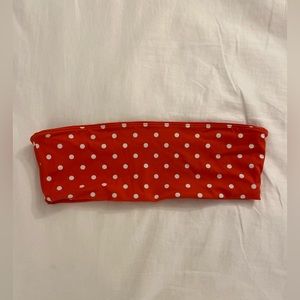 Red Polka Dot Bandeau Bikini Top